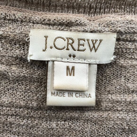J.Crew Womens Cardigan Sweater Medium Buttn Front Pockets V-Neck Tan Cozy Casual - Picture 3 of 12